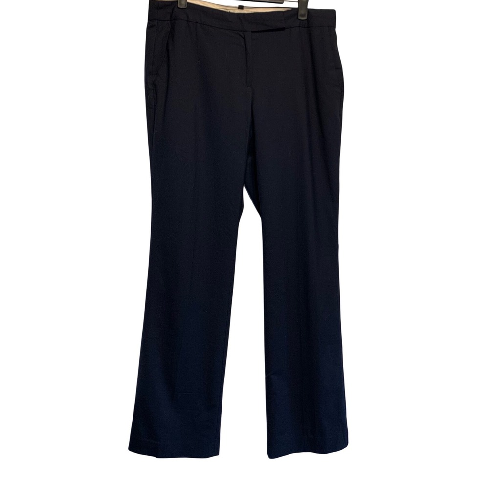 Talbots Dress Pants Womens 8 Navy Blue Wool Blend Straight Leg Professional lned